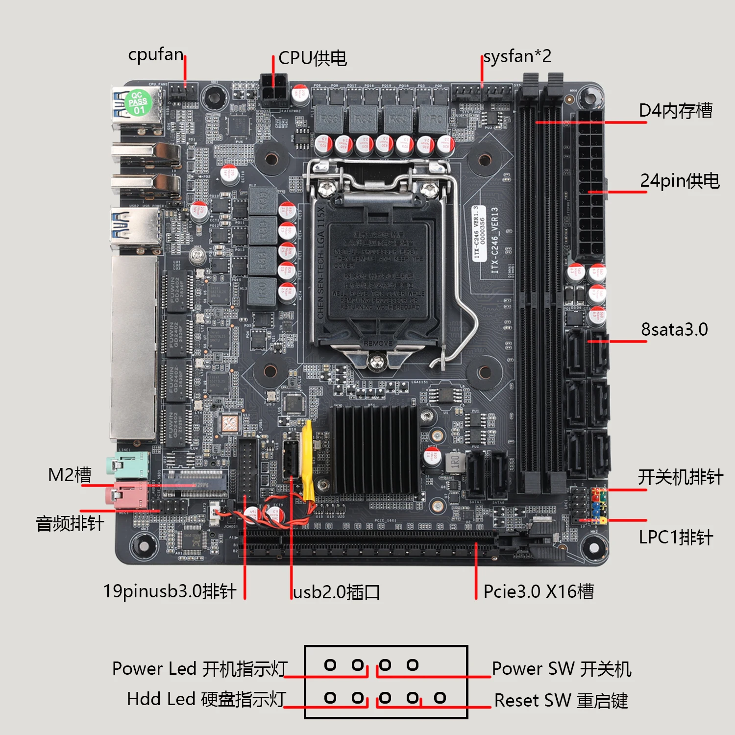 C246 NAS Motherboard 8 SATA 3. - Nas Motherboard 8 Sata Mini Itx ulasan dan harga